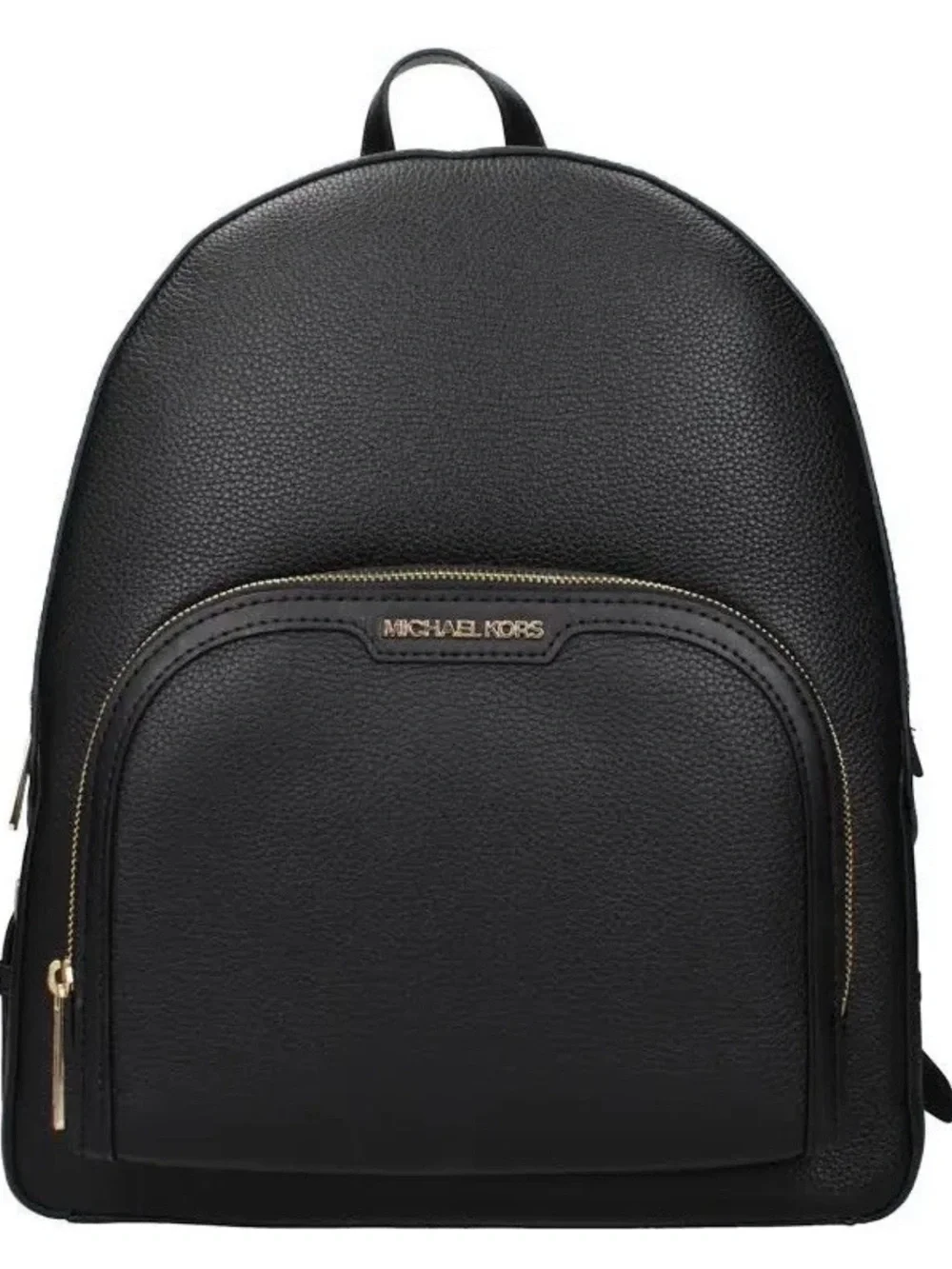 Michael Kors Jaycee Black Pebbled Large Leather Backpack with Gold Hardware